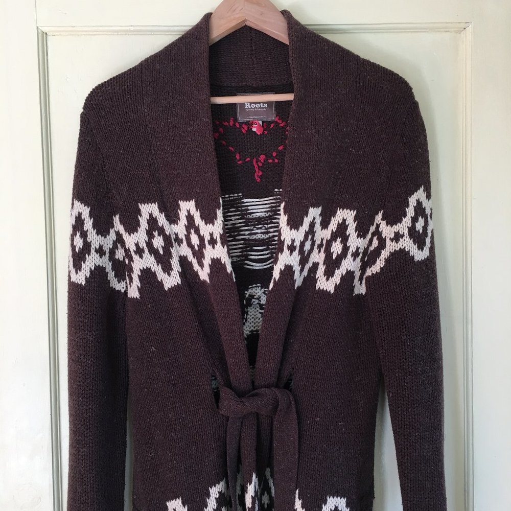 🇨🇦 Vintage Roots knitted long sweater jacket, sz s - Roots Canada - Picture 2 of 6